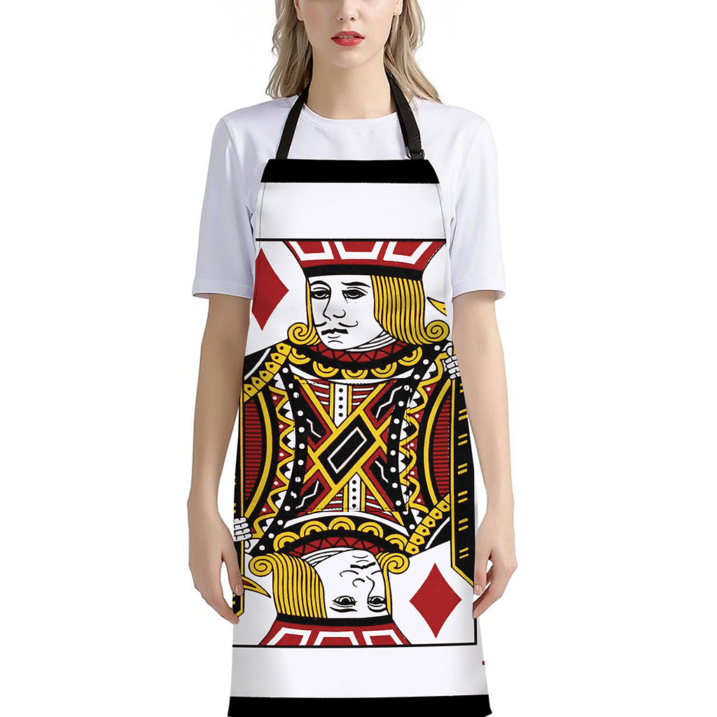 Jack Of Diamonds Playing Card Print Bib Apron With Pocket