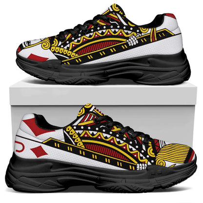 Jack Of Diamonds Playing Card Print Black Chunky Shoes