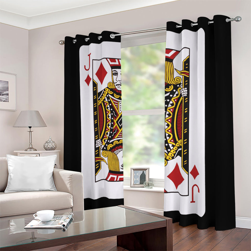 Jack Of Diamonds Playing Card Print Blackout Grommet Curtains