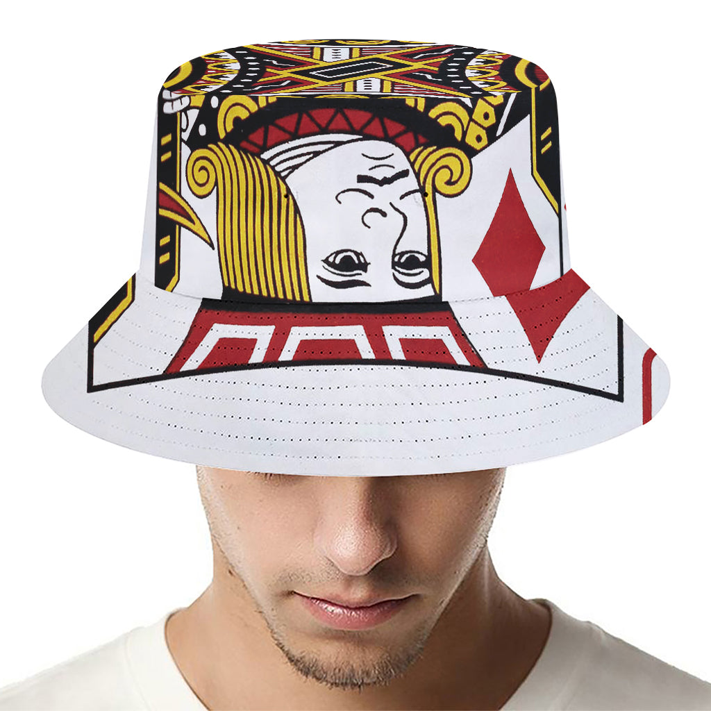 Jack Of Diamonds Playing Card Print Bucket Hat