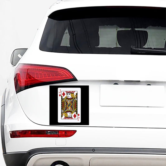 Jack Of Diamonds Playing Card Print Car Sticker