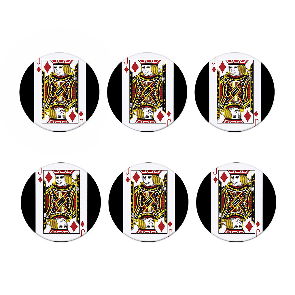 Jack Of Diamonds Playing Card Print Coaster Set