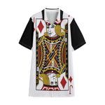 Jack Of Diamonds Playing Card Print Cotton Hawaiian Shirt