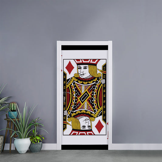 Jack Of Diamonds Playing Card Print Door Sticker