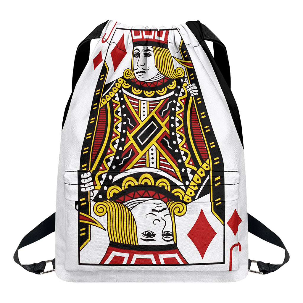 Jack Of Diamonds Playing Card Print Drawstring Backpack