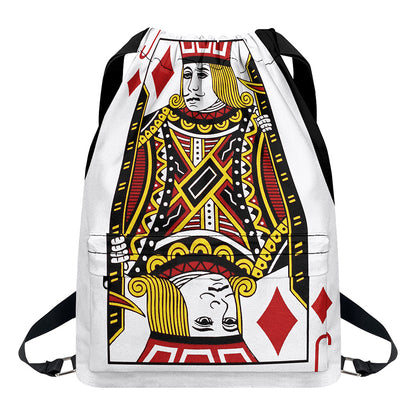 Jack Of Diamonds Playing Card Print Drawstring Backpack