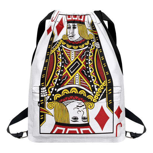 Jack Of Diamonds Playing Card Print Drawstring Backpack
