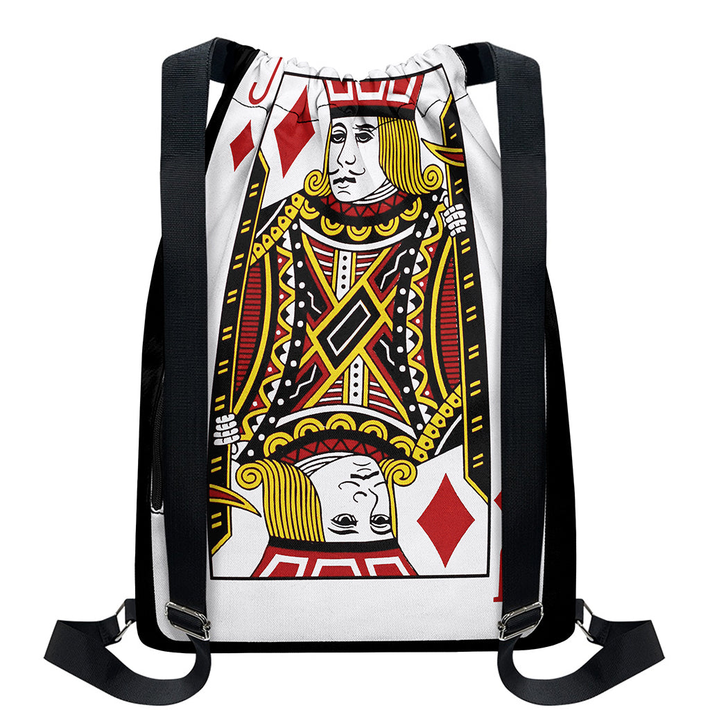 Jack Of Diamonds Playing Card Print Drawstring Backpack