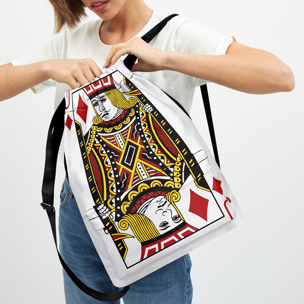 Jack Of Diamonds Playing Card Print Drawstring Backpack