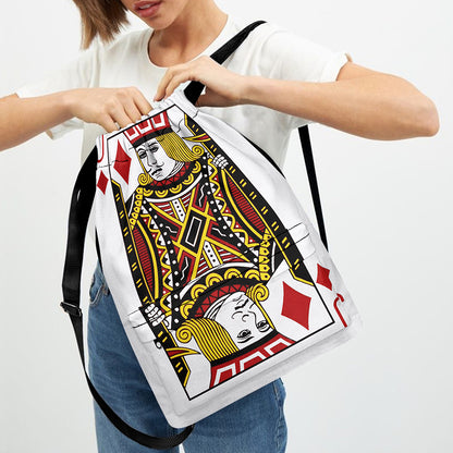 Jack Of Diamonds Playing Card Print Drawstring Backpack