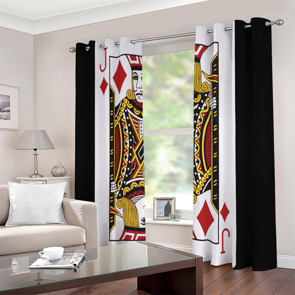 Jack Of Diamonds Playing Card Print Extra Wide Grommet Curtains