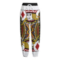 Jack Of Diamonds Playing Card Print Fleece Lined Knit Pants