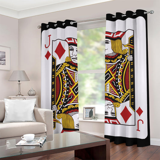 Jack Of Diamonds Playing Card Print Grommet Curtains