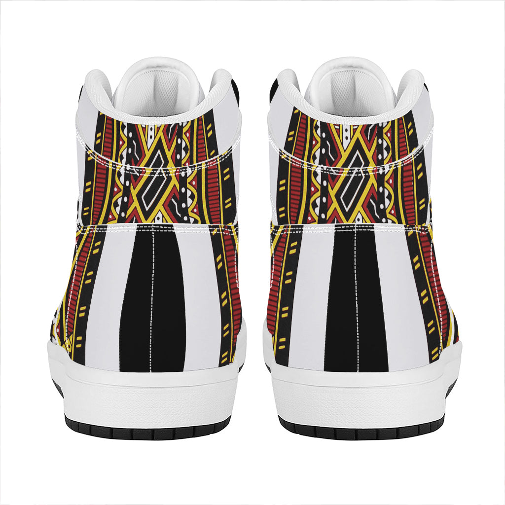 Jack Of Diamonds Playing Card Print High Top Leather Sneakers