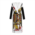 Jack Of Diamonds Playing Card Print Hooded Bathrobe
