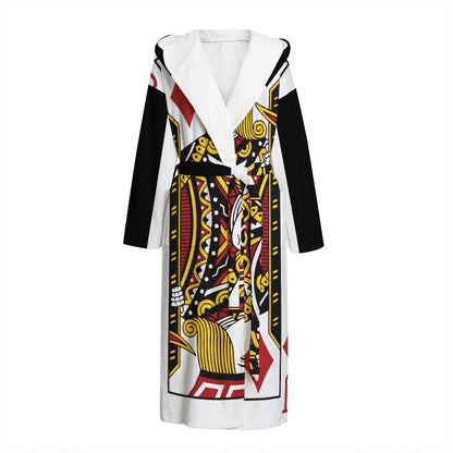 Jack Of Diamonds Playing Card Print Hooded Bathrobe