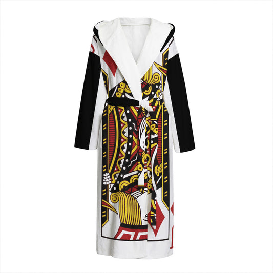 Jack Of Diamonds Playing Card Print Hooded Bathrobe