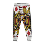 Jack Of Diamonds Playing Card Print Jogger Pants