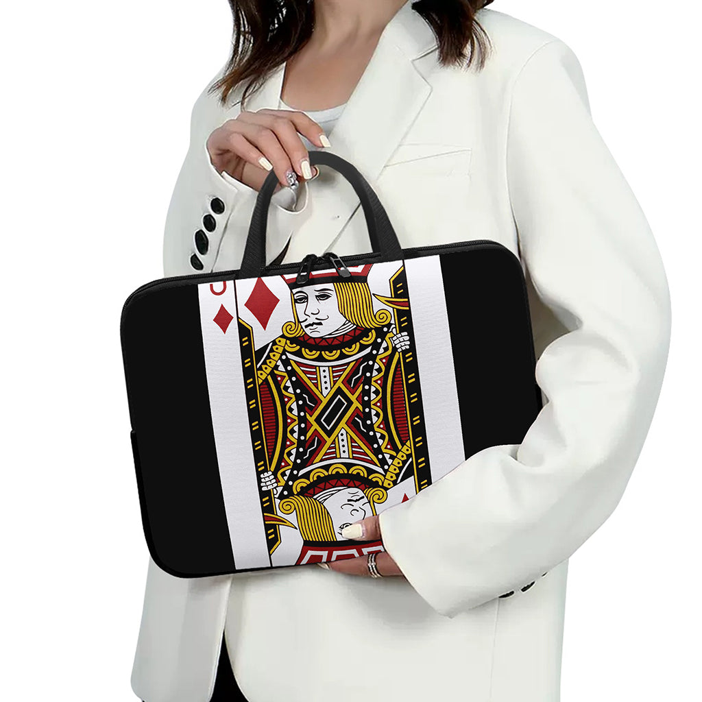 Jack Of Diamonds Playing Card Print Laptop Sleeve With Handle