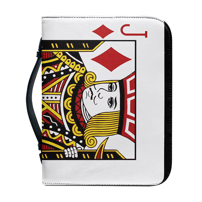 Jack Of Diamonds Playing Card Print Leather Bible Cover
