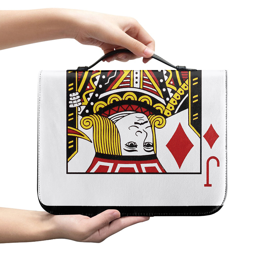 Jack Of Diamonds Playing Card Print Leather Bible Cover