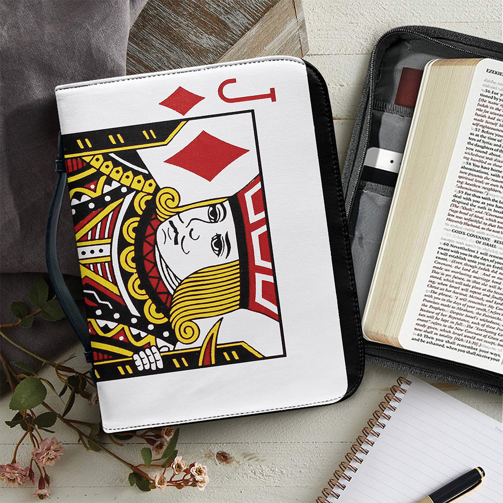 Jack Of Diamonds Playing Card Print Leather Bible Cover