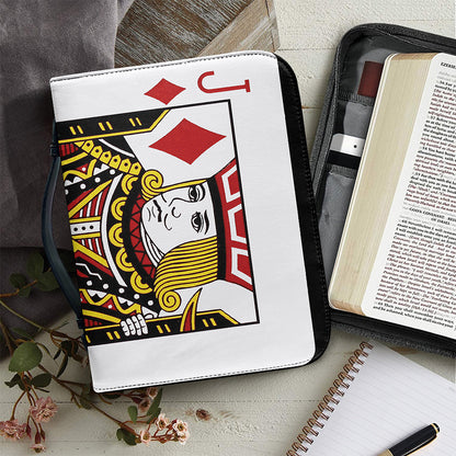 Jack Of Diamonds Playing Card Print Leather Bible Cover