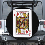 Jack Of Diamonds Playing Card Print Leather Spare Tire Cover