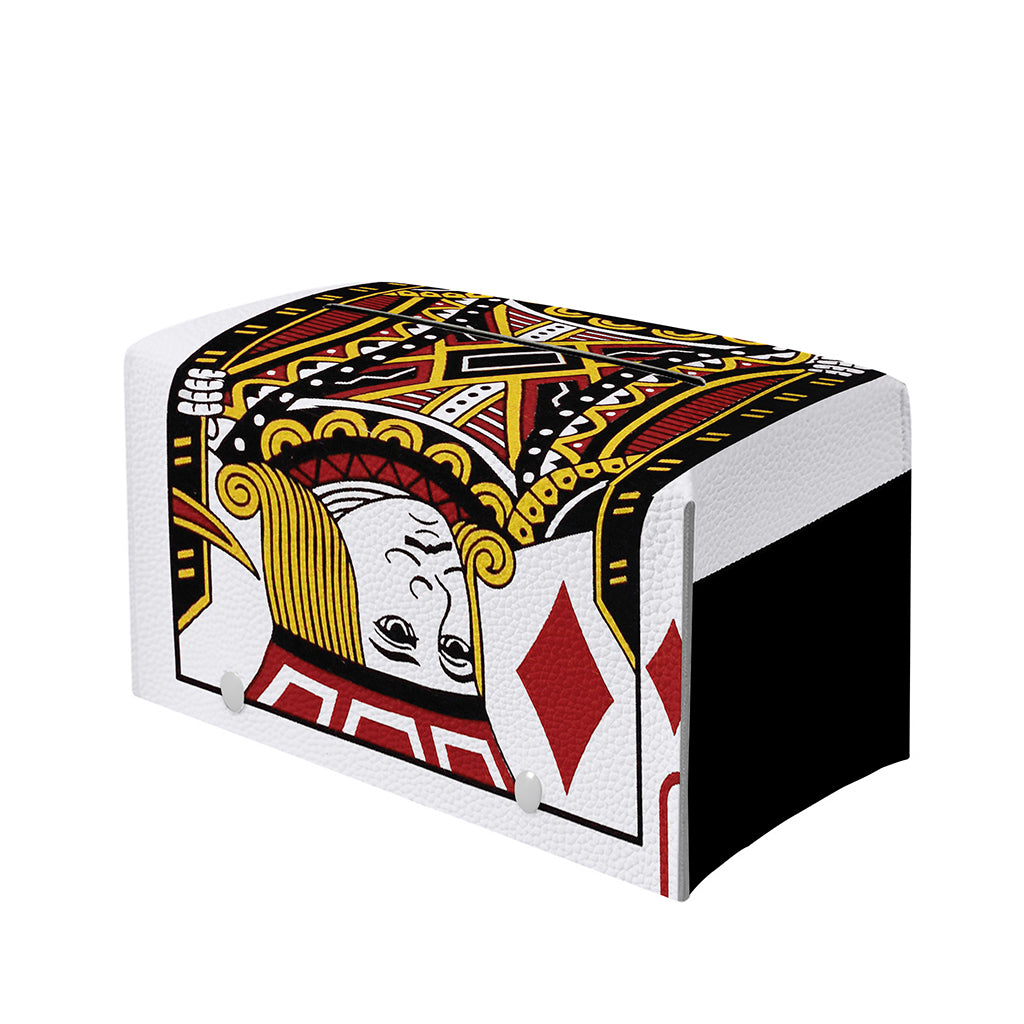 Jack Of Diamonds Playing Card Print Leather Tissue Box Cover