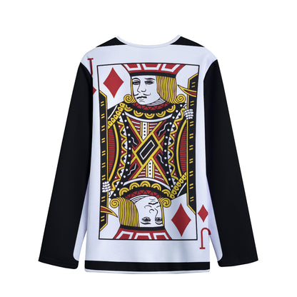 Jack Of Diamonds Playing Card Print Long Sleeve Short Coat