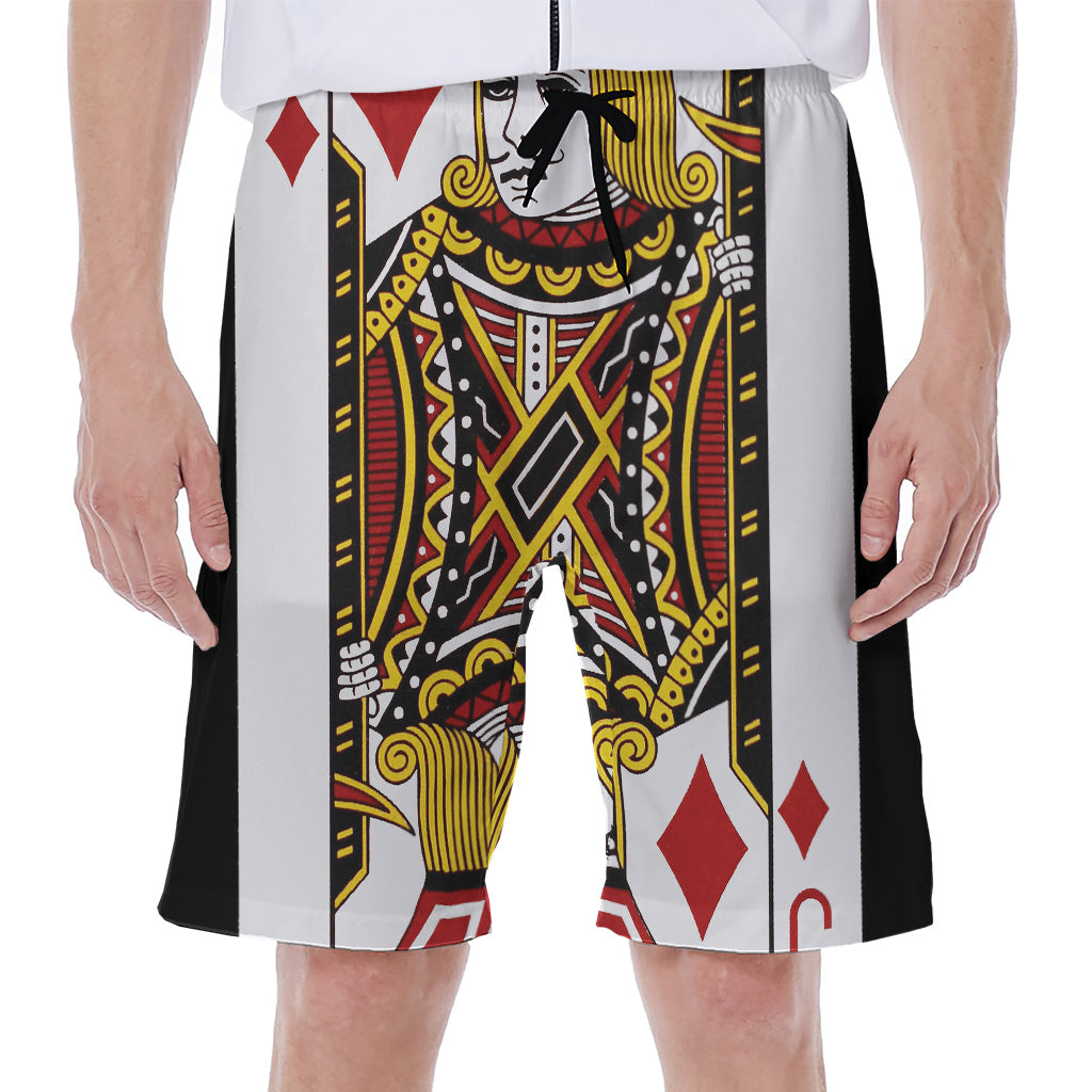 Jack Of Diamonds Playing Card Print Men's Beach Shorts