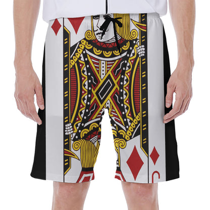 Jack Of Diamonds Playing Card Print Men's Beach Shorts