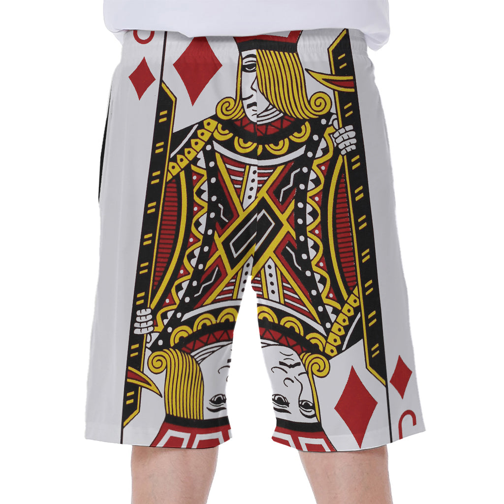 Jack Of Diamonds Playing Card Print Men's Beach Shorts