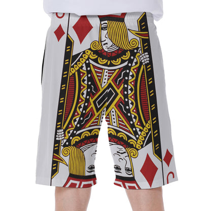Jack Of Diamonds Playing Card Print Men's Beach Shorts