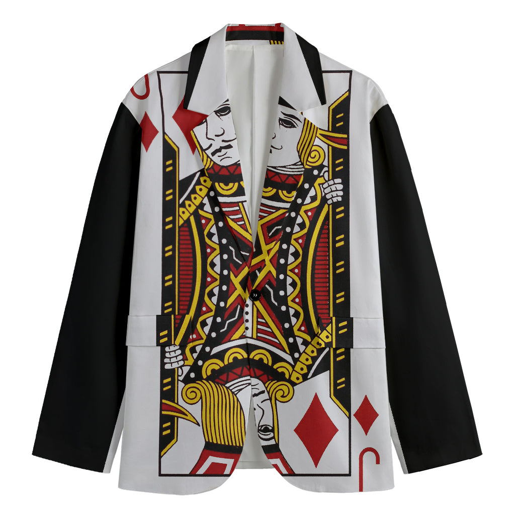 Jack Of Diamonds Playing Card Print Men's Blazer