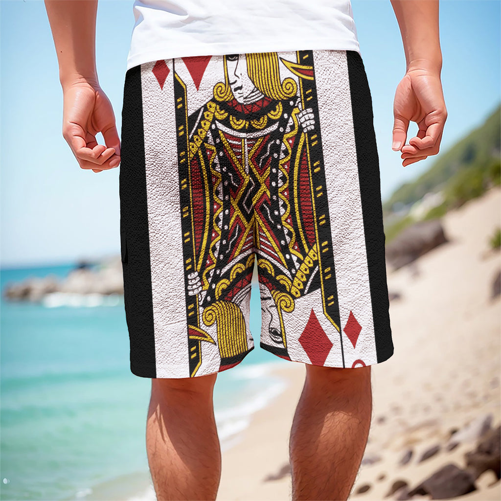 Jack Of Diamonds Playing Card Print Men's Cargo Shorts