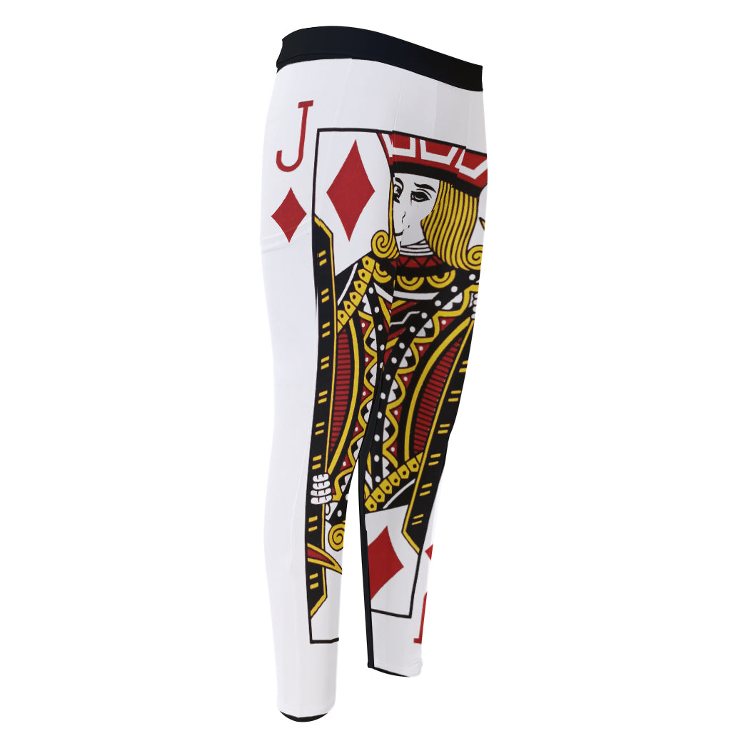 Jack Of Diamonds Playing Card Print Men's Compression Pants