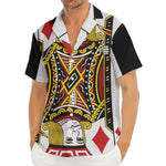 Jack Of Diamonds Playing Card Print Men's Deep V-Neck Shirt