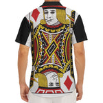 Jack Of Diamonds Playing Card Print Men's Deep V-Neck Shirt