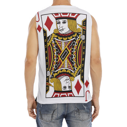 Jack Of Diamonds Playing Card Print Men's Fitness Tank Top