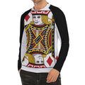 Jack Of Diamonds Playing Card Print Men's Long Sleeve Rash Guard