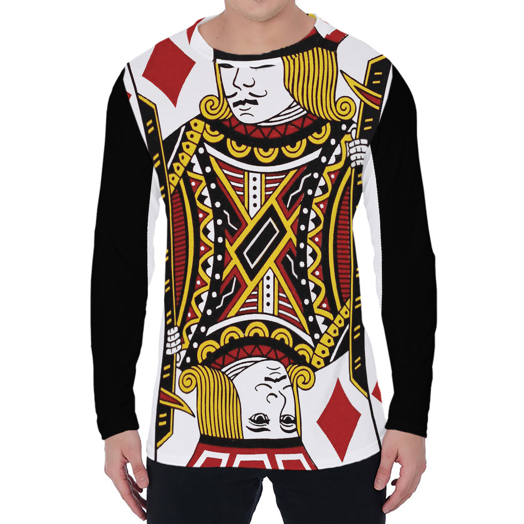 Jack Of Diamonds Playing Card Print Men's Long Sleeve T-Shirt