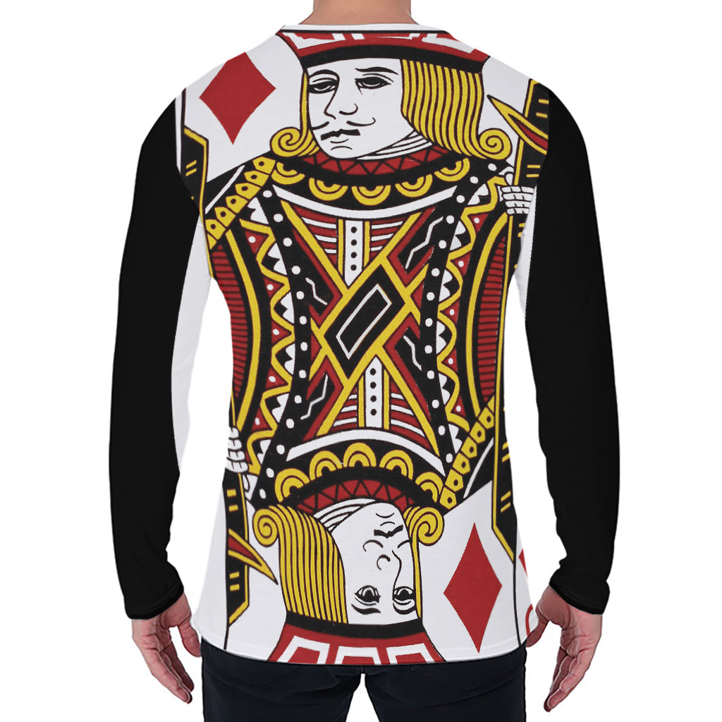 Jack Of Diamonds Playing Card Print Men's Long Sleeve T-Shirt