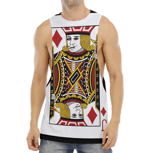 Jack Of Diamonds Playing Card Print Men's Muscle Tank Top