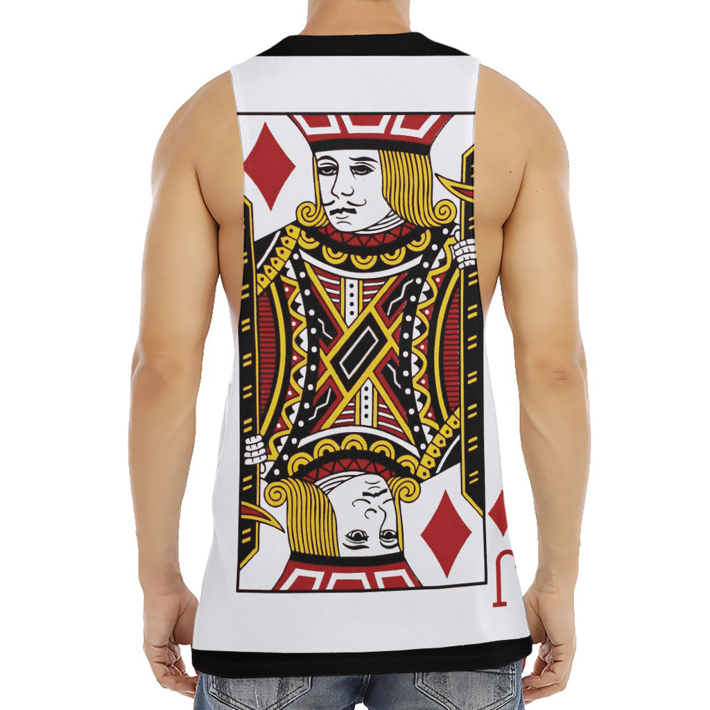 Jack Of Diamonds Playing Card Print Men's Muscle Tank Top