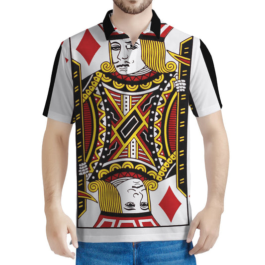 Jack Of Diamonds Playing Card Print Men's Polo Shirt