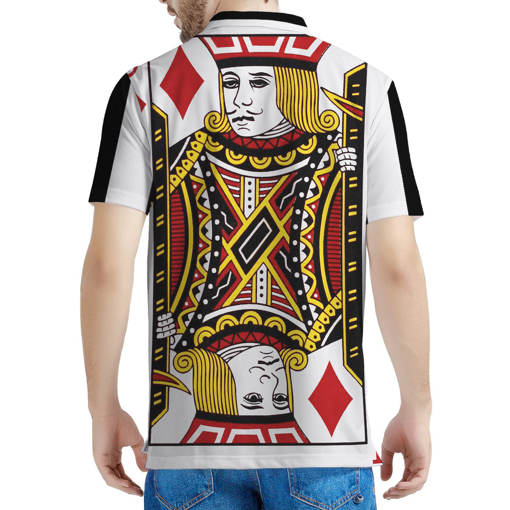Jack Of Diamonds Playing Card Print Men's Polo Shirt