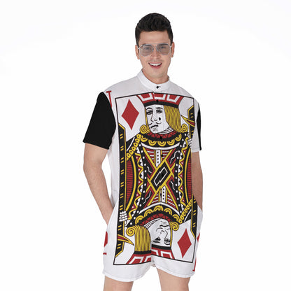 Jack Of Diamonds Playing Card Print Men's Rompers