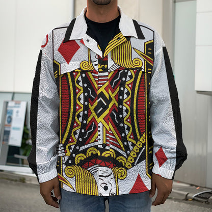 Jack Of Diamonds Playing Card Print Men's Shirt Jacket