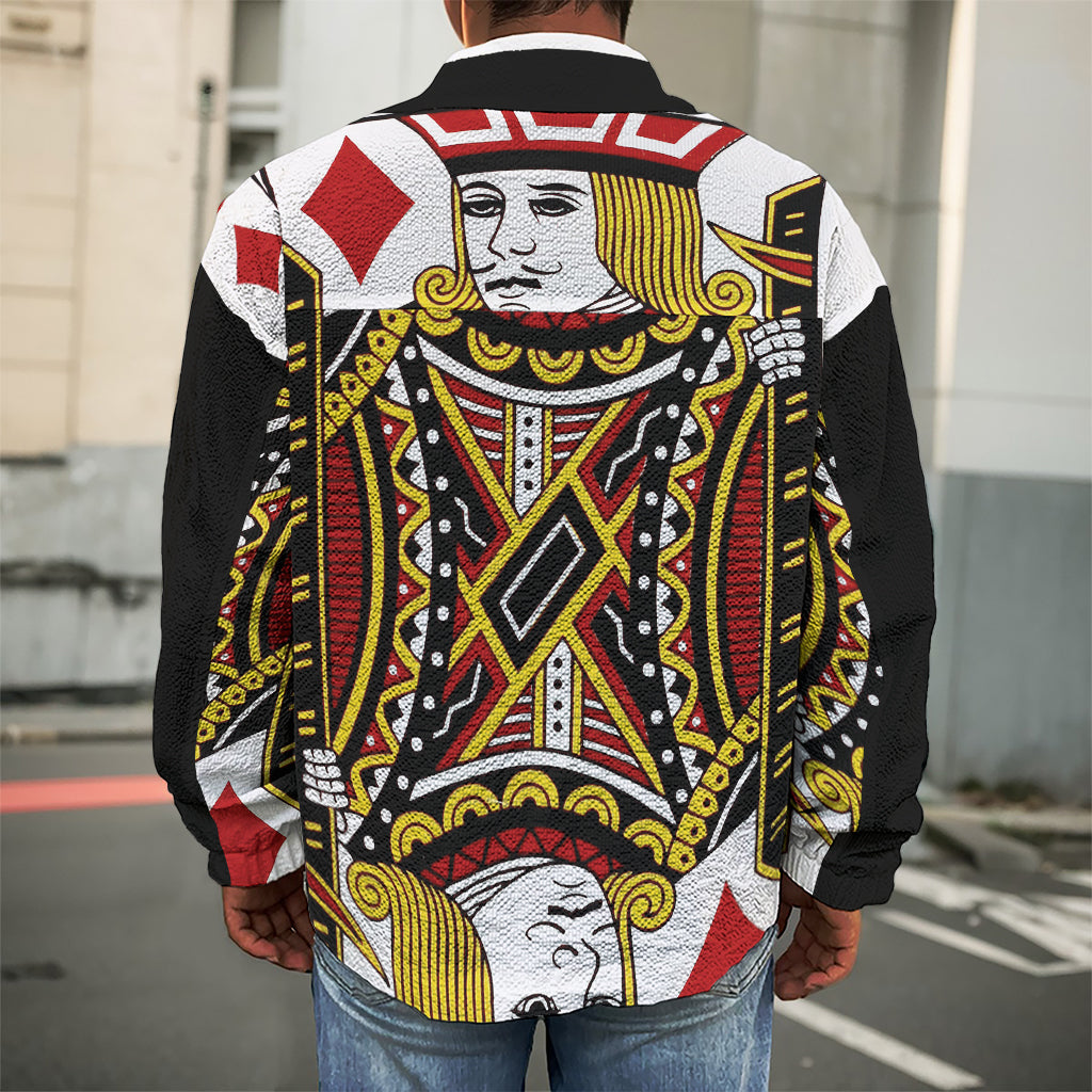 Jack Of Diamonds Playing Card Print Men's Shirt Jacket